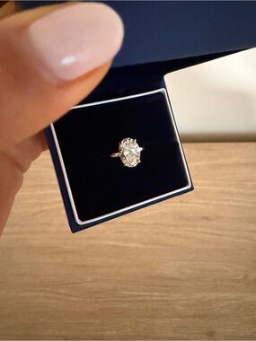 Platinum oval lab diamond Ring